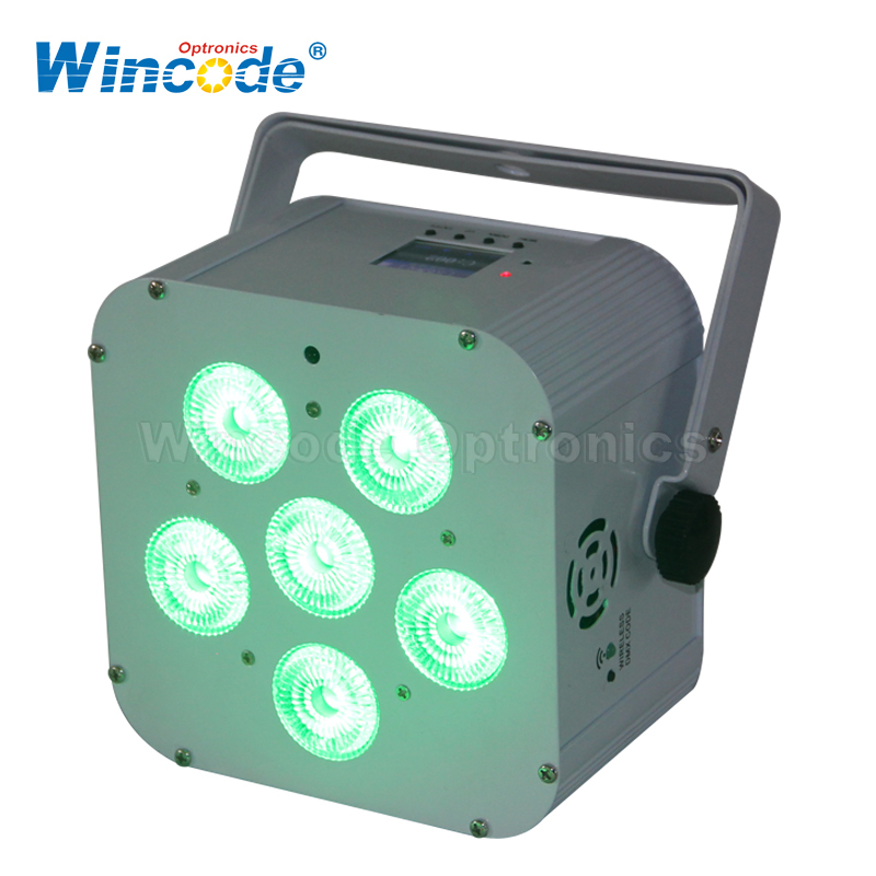 6×18W RGBWA+UV 6 in 1 バッテリー式ワイヤレス LED パーライト